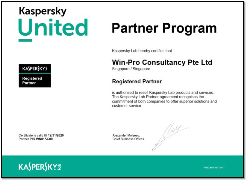kaspersky united partner win-pro consultancy certified