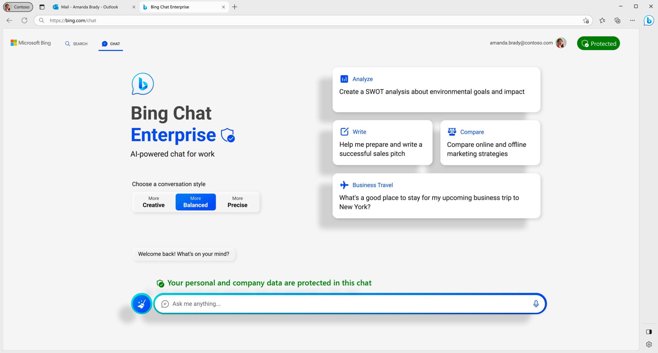 your ai-powered chat for work with commercial data protection